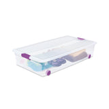 Sterilite 8-Pack 60 Quart ClearView Latch Box, Wheeled Underbed Organizer Bins with Latching Lids - Clear Plastic Organization Containers for Closet, Bedroom, Shelving Units and Everyday Home Storage
