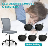 Office Desk Chairs No Arms Mesh Task Chair Ergonomic Computer Chair with Wheels, Armless Adjustable, Grey