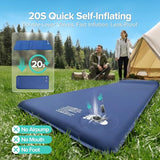 Andola Self-Inflating Sleeping Pad for Camping, 3" Ultra-Thick Outdoor Camping Mat with Pillow & 9.5 R-Value, Insulated All-Season Foam Camping Mattress for Camping Travel Tent Car