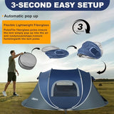 CampExo Camping Tent, Pop Up Instant Tent for 2-3 Person, Sets Up in Just Seconds, Waterproof Durable Tent with Carry Bag for Camping Hiking Outdoor (Navy Blue)