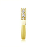 Oseew Created Diamond Eternity Ring Wedding Gold Band Gold Engagement Ring band for womens(yellow gold)