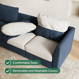 HONBAY Velvet Oversized Modular Sectional Sofa with Storage,Dark Blue