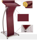 Curved Metal Lectern - Floor nding Podium for Office, School, Church - inless Steel Pulpit for Conferences - Sk Black Design for Professal Presentats