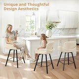 LUE BONA 26" Swivel Bar Stools Set of 4, Counter Height Bar Stools with Backrest and Arms