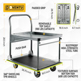 Heavy Duty Push Cart Dolly (700 lbs), Foldable Platform Hand Truck Made with High-Strength Steel