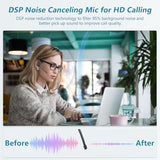 Bluetooth Headset with Boom Microphone, Open Ear Headphones w/Noise Canceling Mic