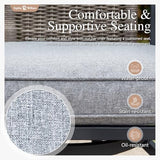 Sophia & William Swivel Patio Bar Chairs, Set of 6, Counter Height, Rattan Back & Grey Seat Cushion, High Back Design for Garden, Lawn, and Backyard