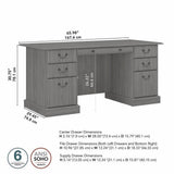 Bush Home Saratoga Executive Desk with Drawers in Modern Gray