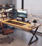 Modern Home Office Desk,Rustic with Large Desktop,Wood Executive Desk Minimalist Gaming Desk
