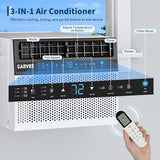 GarveeHome U-Shaped Window Air Conditioner 8000 BTU Fixed Frequency, Ultra Quiet, Open Window Flexibility, Remote Control, Cools 350 Sq.Ft., Ideal for Bedroom Living Room Home Office