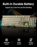 V20 Typewriter Keyboard Wireless, 104 Keys Typewriter Style Mechanical with White Backlit