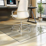 Tempered Glass Chair Mat, Heavy Duty Glass Office Floor Mat for Carpets and Wooden Floor