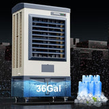 Landeagle 56″ Swamp Cooler Air Conditioner, 8979CFM Portable Evaporative Coolers with 36 Gal Tank,120°Oscillation, Outdoor Cooling Fan with Continuous Auto Fill for Patio Garage Industry Commercial
