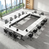 47.2in Folding Conference Table, Modular Meeting Table with Wheels 2Pack