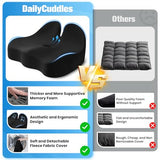 DailyCuddles Seat Cushion, Chair Cushions for Office Chairs/Desk Seats/Wheelchair - Hip & Sciatica, Black