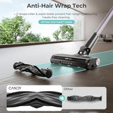 Candy Cordless Vacuum Cleaner,45Mins Vacuum Cleaners for Home,Stick Vacuum,Strong Suction,Removeable Battery,Anti-Tangle,One Click Clean,Lightweight