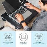 Home Office Pro Lap Desk with Wrist Rest, Mouse Pad, and Phone Holder - Black Carbon - Fits up to 15.6 Inch Laptops