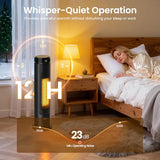 FLANUR Space Heater, 1500W Portable Heater with Remote, Thermostat, 5 Modes, Child Lock & Safety Protection, 12H Timer, 70° Oscillating, Space Heaters for Indoor Use Large Room, Home (Black, 1Pack)
