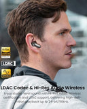 NC20 Pro Active Noise Cancelling Wireless Earbuds with Smart Touch Screen, LDAC Hi-Res Audio