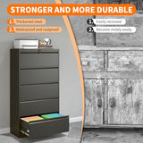 Locking File Cabinet with 5 Drawer Heavy Duty Large Metal Filing Cabinet Home Office Lateral File Cabinets