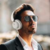 ABEAUROOSE Foldable Bluetooth Headphones with Hidden Mic, Portable Over-Ear Wireless Headphones for Cell Phone, PC, Laptop, Suitable for Music, School, Workouts, and Gaming (White)