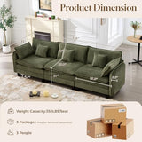 Corduroy Cloud Couch Modular Sectional Sofa,Oversized Deep Seat Modern Sectional Couches for Living Room