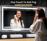 72"x36" LED Bathroom Mirror with Lights,Anti-Fog,3 Color Modes
