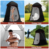 Camping Shower Tent, 7.9 FT Extra Tall Oversize Privacy Tents, Portable Outdoor Bathroom Toilet Tent with Floor, Easy Set Up Privacy Shelter for Dressing, Hiking, Fishing, UPF50+