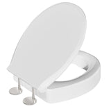 SAMODRA Raised Toilet Seat Riser Round, White, 3 Inch High Elevated Toilet Seat for Seniors, Soft Close, Easy Install & Clean (Round)