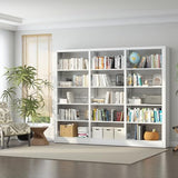 LyAosdFu 5-Tier Industrial Bookshelf, White Bookcases and Bookshelves