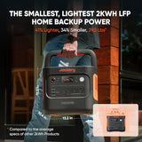 Jackery Explorer 2000 v2 Portable Power Station (2-Pack), 2042Wh LiFePO4 Battery, 2200W Solar Generator, USB-C PD 100W Fast Charging for Camping, Home Use(Solar Panel Optional)