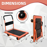 Platform Truck Heavy Duty Cart,1100Lbs Hand Truck Push Cart Dolly with 5'' 360 Degree