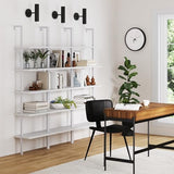 Nathan James Theo 5-Shelf Modern Bookcase, Open Wall Mount Ladder Bookshelf with Industrial Metal Frame