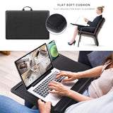 Leather Lap Desk with Memory Foam Cushion 24x16 Inches- Adjustable Portable Laptop Tray Fits 17 19 Inch