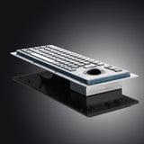 Waterproof IP65 Vandal Proof Panel Mount USB Wired Stainless Steel Industrial Metal Keyboard with Trackball Mouse(PS2)