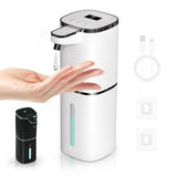 Automatic Liquid Soap Dispenser, 9 Adjustable Levels, 380ml/12.8oz, Auto Touchless Hand Soap or Dish Soap Dispenser,USB Rechargeable Dispenser, White