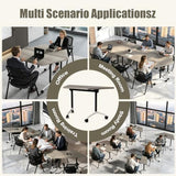 47.2in Flip Top Folding Conference Room Table with Rolling Wheels