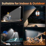 CAVN Rechargeable Camping Lights with Stand 6.5 ft Max Height, Portable Cordless LED Work Light 2200 Lumens 6500/4500/3500K Dimmable Camping Essentials Gear with Detachable Tripod, Orange