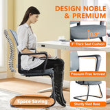 CLATINA Office Guest Chair with Adjustable Lumbar Support and Mesh Back Computer Chairs with Sled Base Desk Chair no Wheels