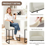 24" Counter Height Bar Stools Set of 4, Modern Barrel Counter Stools with Backrest and Arms