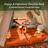 VALEHOWL 4 Inch Thick Camping Sleeping Pad with Internal Straps - R Value 4.0 for 4 Seasons, Durable & 100% Waterproof Outdoor Air Mattress, Lightweight Sleeping Mat for Hiking, Backpacking, Travel