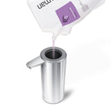 simplehuman 14 oz. Touch-Free Rechargeable Sensor Liquid Soap Pump Dispenser, Brushed Stainless Steel