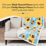 Sunflower Throw Blanket - 50x60 Inch Lightweight, Ultra Soft, and Cheerful - Beautiful Sunflower Gifts for Women - Decor for Bedroom or Living Room