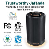 Jafanda Air Purifiers for Home Bedroom, True HEPA 13 Coverage 450 sqft, 22 dB Portable Air Cleaner, Effectively Remove Pollen Dust, Night Light, Black