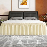 ANARACHON Twin Bed Skirt, Elastic Wrap Around Bed Skirt Twin Size, Bed Skirts for Adjustable Bed, Easy Fit with 18" Drop Length Tailored Drop Dust Ruffle (Light Yellow)