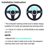 3Pcs Set Fashion Fluffy Fuzzy Wool Fur Soft Car Steering Wheel Cover with Handbrake Cover & Gear Shift Cover for Women/Girls/Ladies Auto Long Wool Accessories