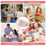 QUIRAI Pig Plush Weighted Stuffed Animals, Adorable Pig Stuffed Animal 24 Inch, 3.3 lb Pink Pig Weighted Plush Pillow for Kids & Adults, Cozy Birthday Christmas Valentines Gift