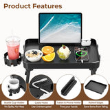 KDD Bed Tray Table with Folding Legs,Breakfast Tray with Removable Cup Holder & Phone Tablet