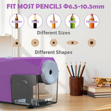 Electric Pencil Sharpener, Fast & Hands-Free, 10K+ Uses, 5 Nibs, Fully Automatic Pencil Sharpener for Classroom,
