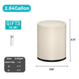 YOJIA 12L Metal Trash Can with Swing Lid, White